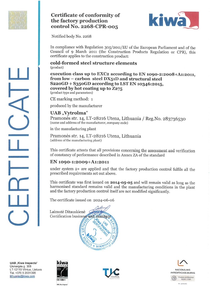 Kiwa Certificate